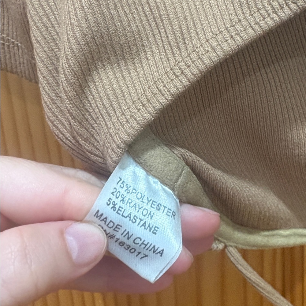 Princess Polly Size 10 Light Brown Ribbed Underwire Crop Top - Picture 6 of 6